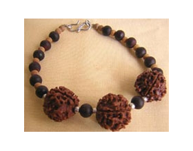 Sandalwood and Rudraksha Bracelet in Silver